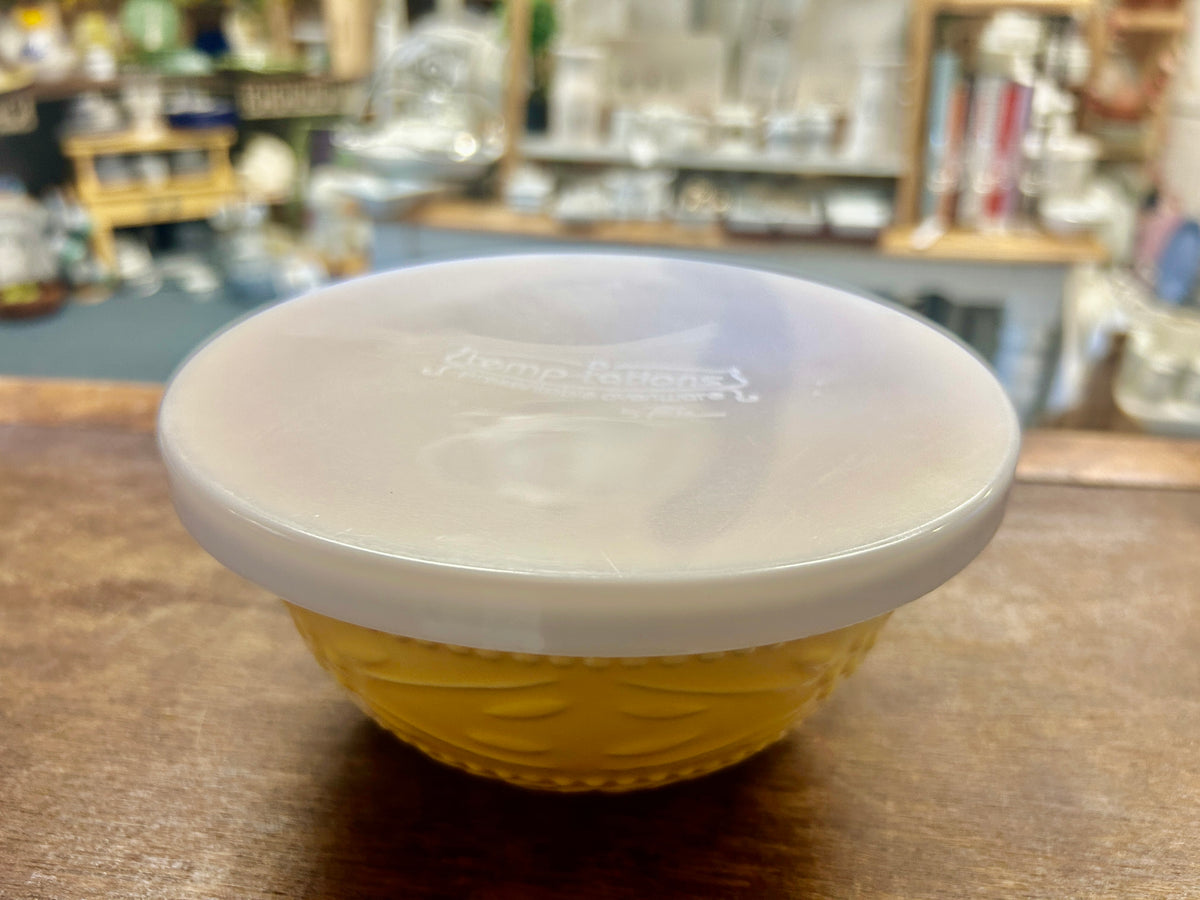 Temptations Embossed Yellow Bowl & Lid 1 QT, 1 QT