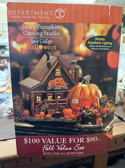 Dept 56 Jack's Pumpkin Carving Studio