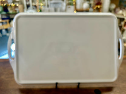 Red Green White Spode Christmas Tree Plastic Tray, 19"