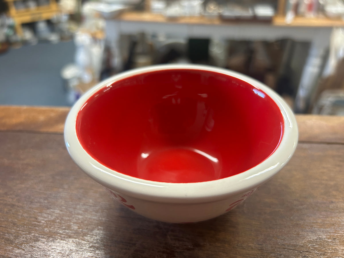 Red & White Terramoto Ceramics Peppermint Bowl, 4 1/2"