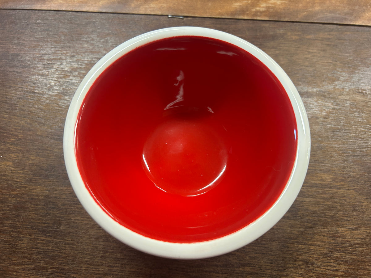 Red & White Terramoto Ceramics Peppermint Bowl, 4 1/2"