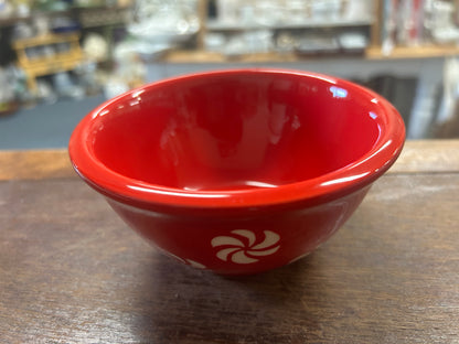 Red & White Terramoto Ceramics Peppermint Bowl, 4 1/2"