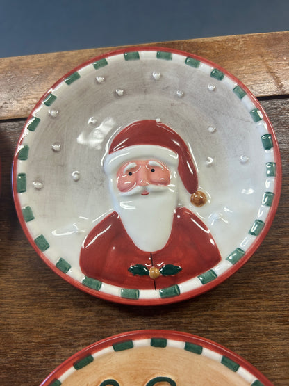 Red Green White MWW Market Mini Christmas Plates 4 pcs, 4 1/2"