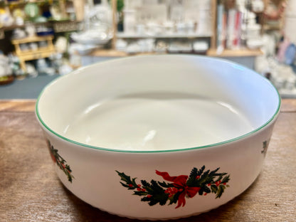 Red Green White Pfaltzgraff Christmas Heritage Bowl, 8 3/4"