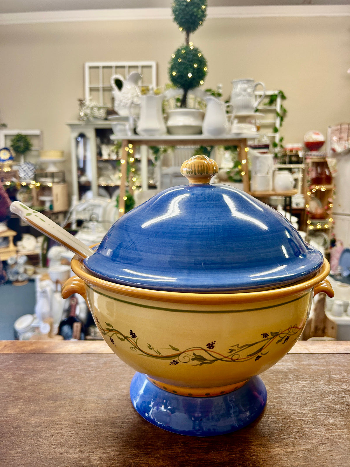 Multicolor Pfaltzgraff Pistoulet Tureen, Lid, Ladel, 11"