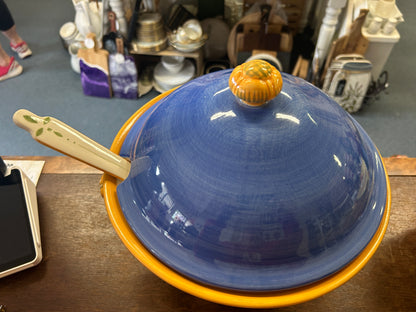 Multicolor Pfaltzgraff Pistoulet Tureen, Lid, Ladel, 11"