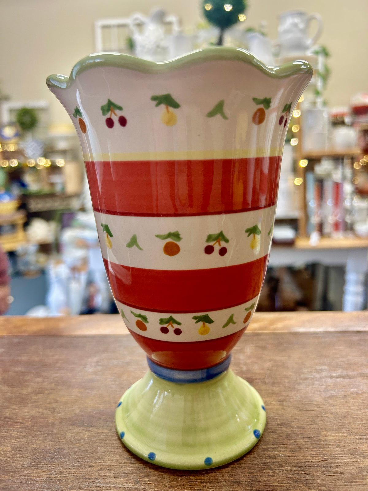 Multicolor Pfaltzgraff Pistoulet Parfait Glass/Vase, 7"