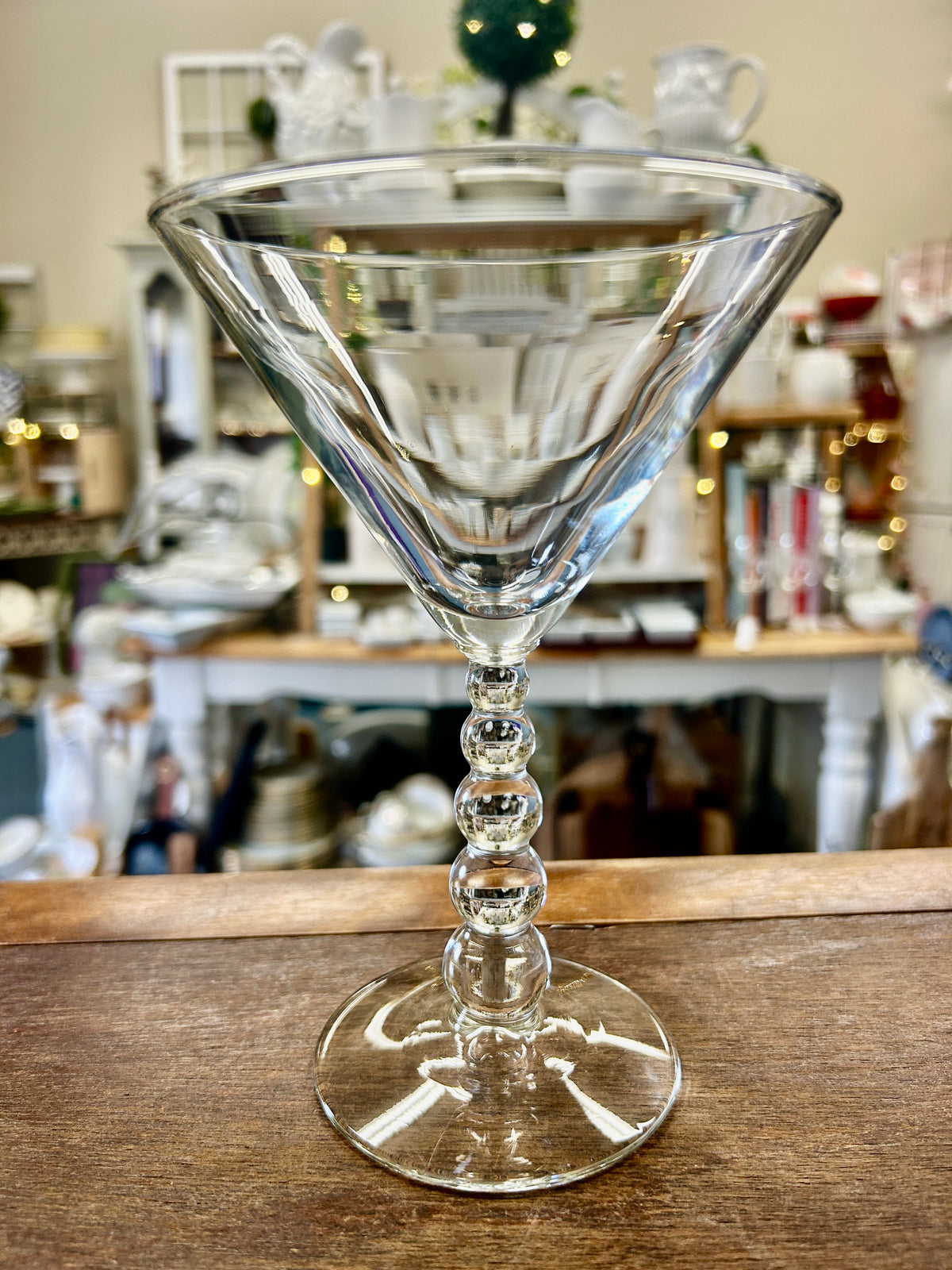 Clear Libbey Martini Glass Round Stem, 7"