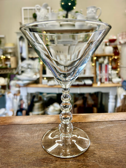 Clear Libbey Martini Glass Round Stem, 7"