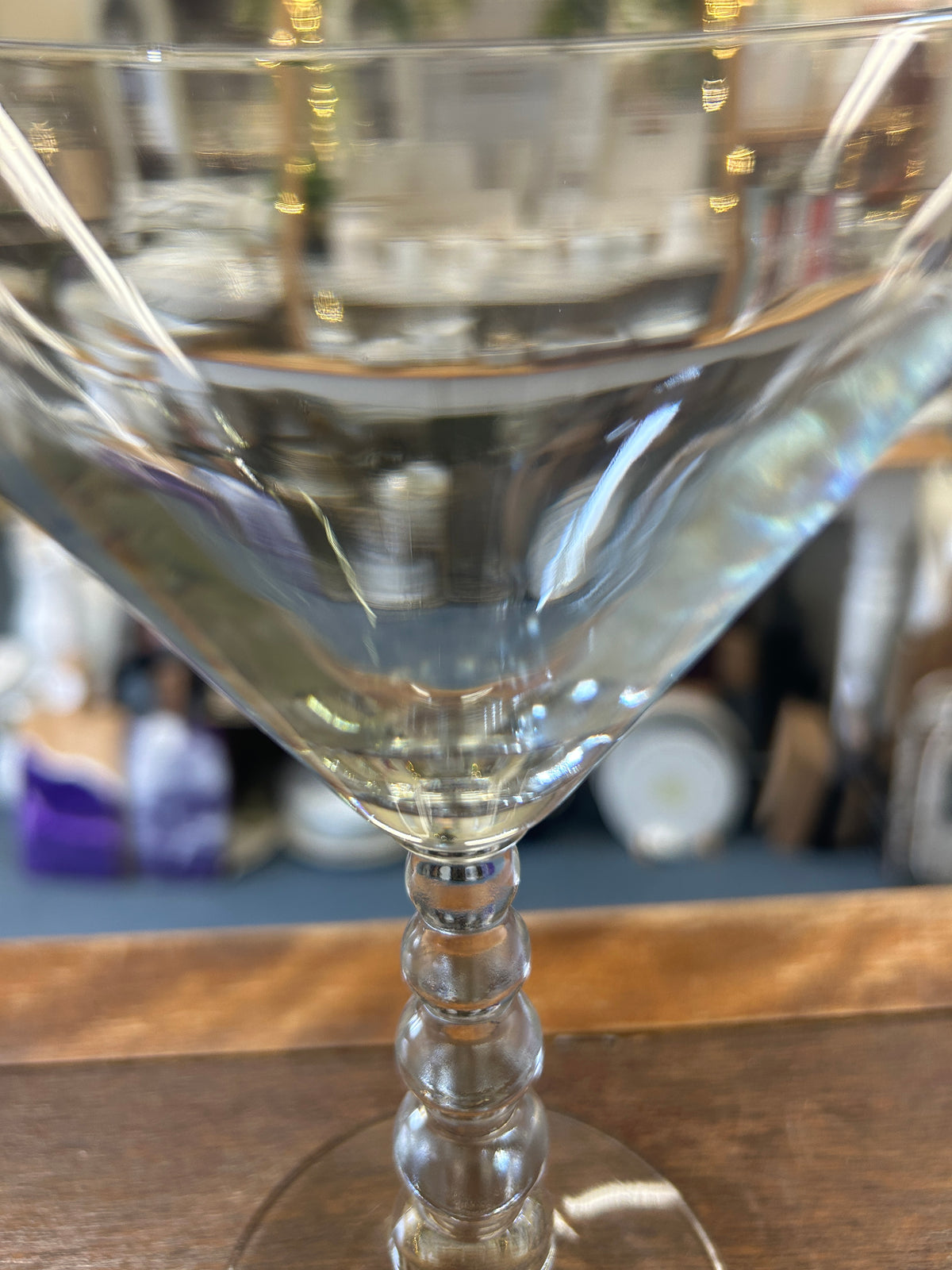 Clear Libbey Martini Glass Round Stem, 7"