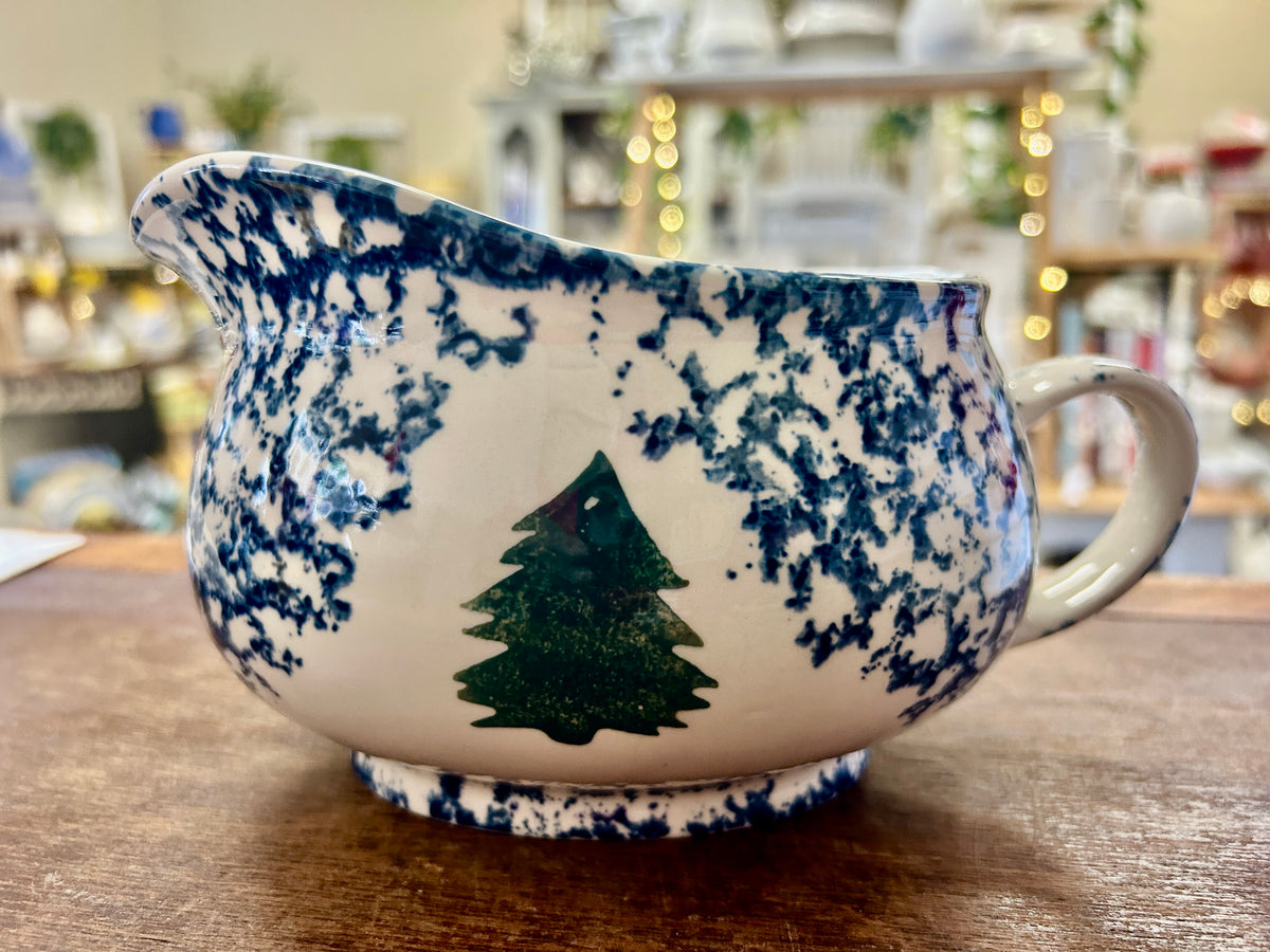 Blue & Green Tienshan Blue Sponge Christmas Gravy, 8"