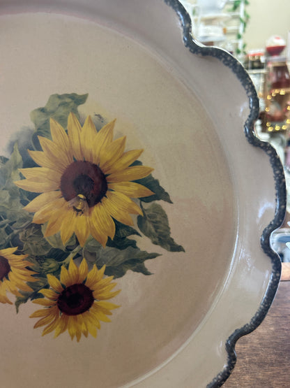 Yellow & Green Home & Garden Party Sunflower Ruffle Baker Bowl, 12 1/2"