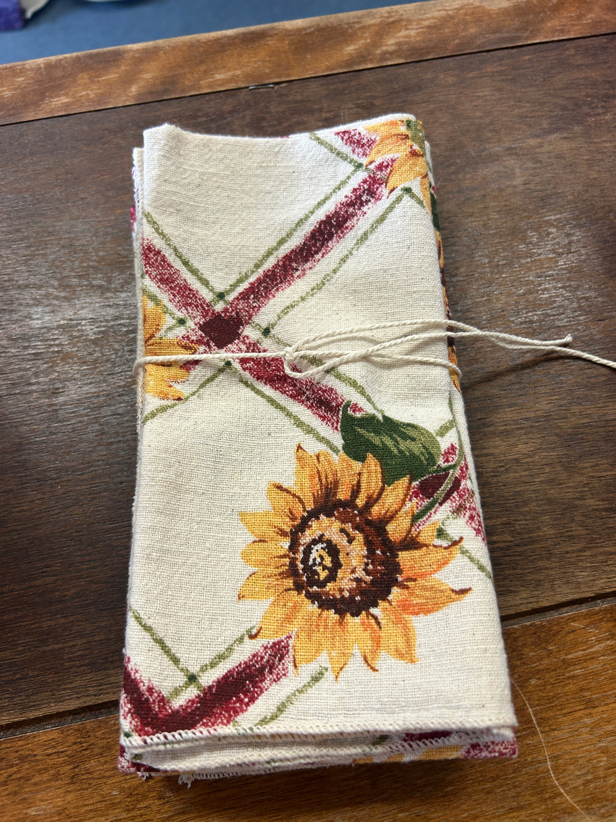 Yellow & Green Harvest Sunflower Napkins 4 pcs