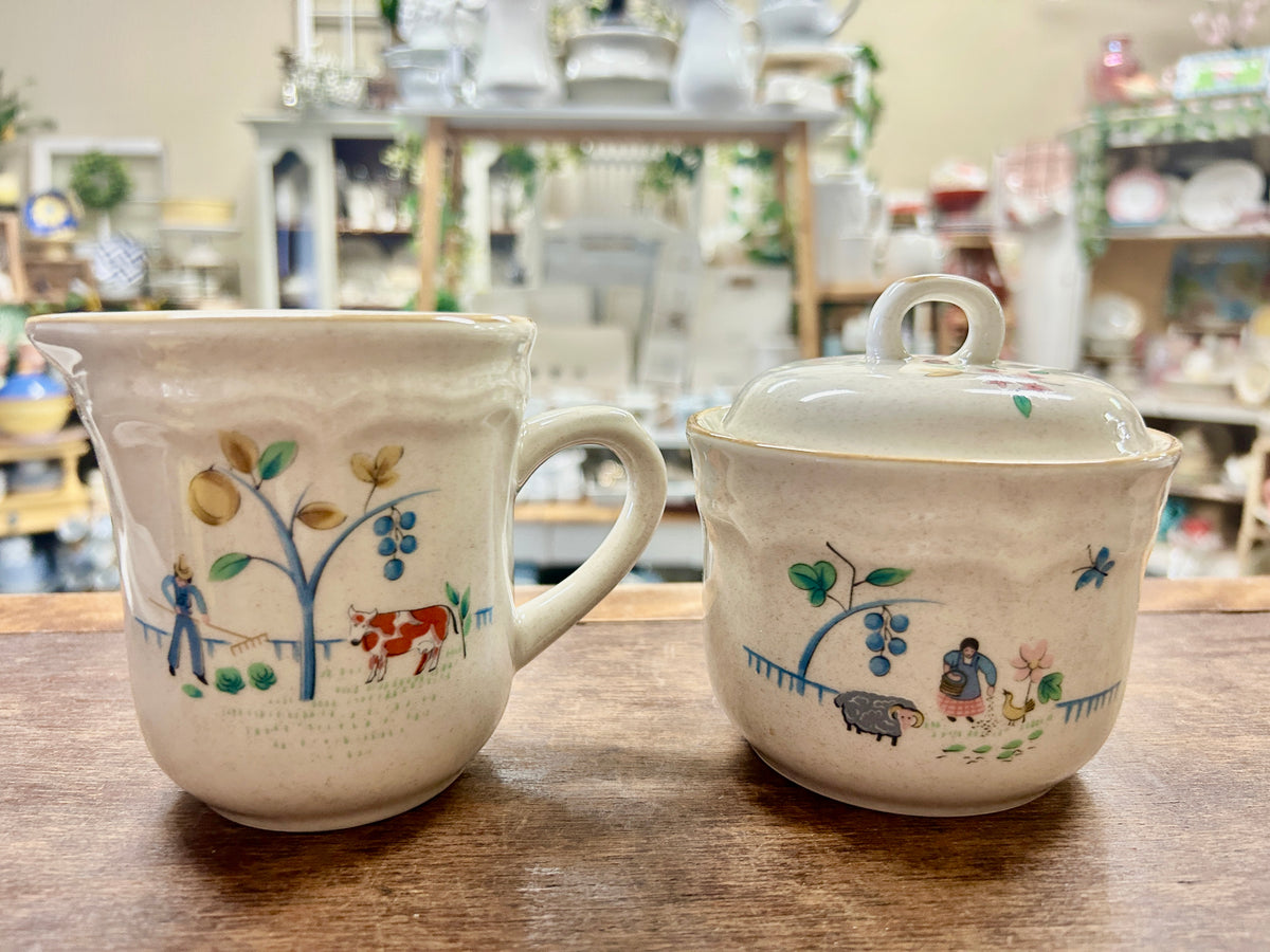 Multicolor International Tableworks Heartland Sugar & Creamer Japan, 4"