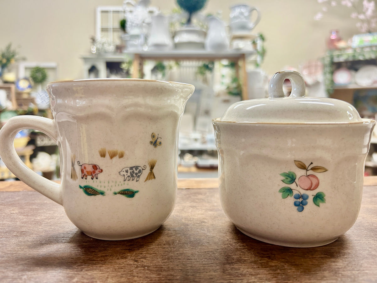 Multicolor International Tableworks Heartland Sugar & Creamer Japan, 4"