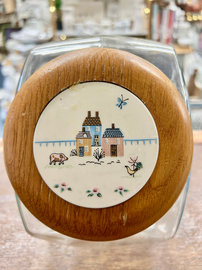 Clear International Tableworks Heartland Cookie Jar Wood Lid, 9"