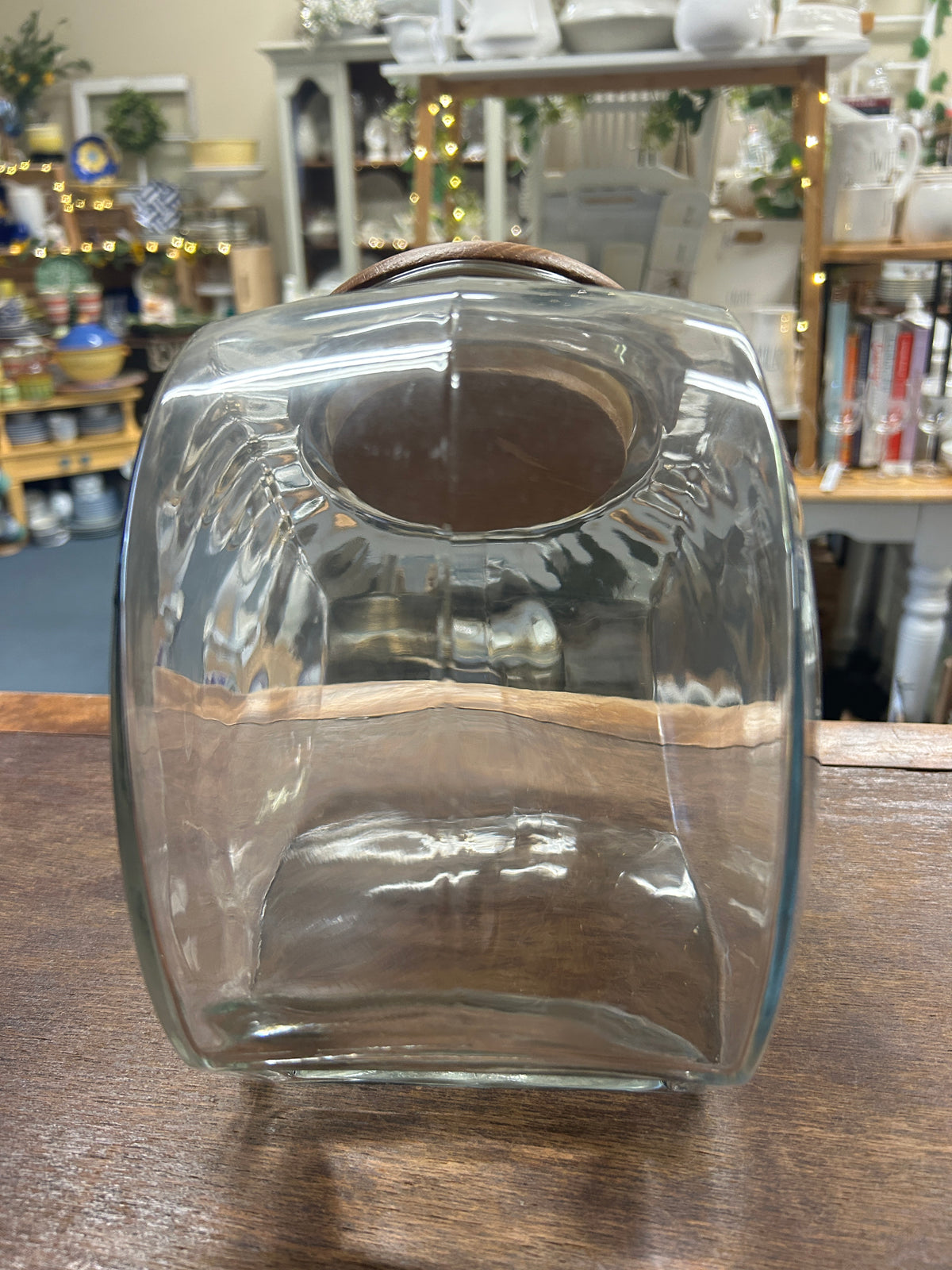 Clear International Tableworks Heartland Cookie Jar Wood Lid, 9"