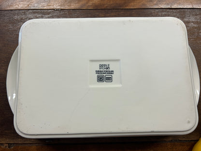 Ciroa Ripple White Rectangle Baker, 2 QT