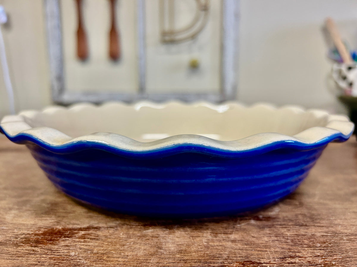 Emile Henry Blue Pie Plate France, 9"