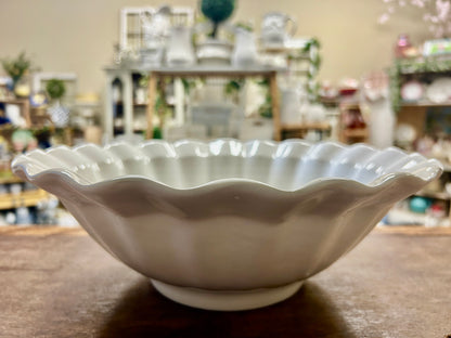 Fortunoff White Footed Bowl Italy, 12 1/2"