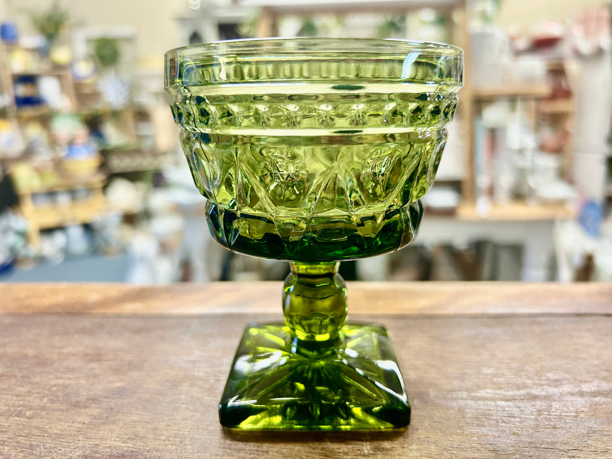 Indiana Glass Colony Park Lane Green Glass, 4 1/4"