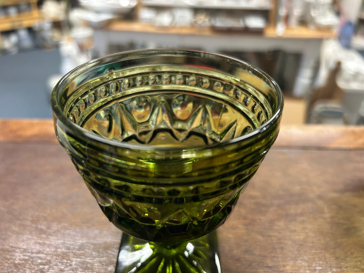 Indiana Glass Colony Park Lane Green Glass, 4 1/4"