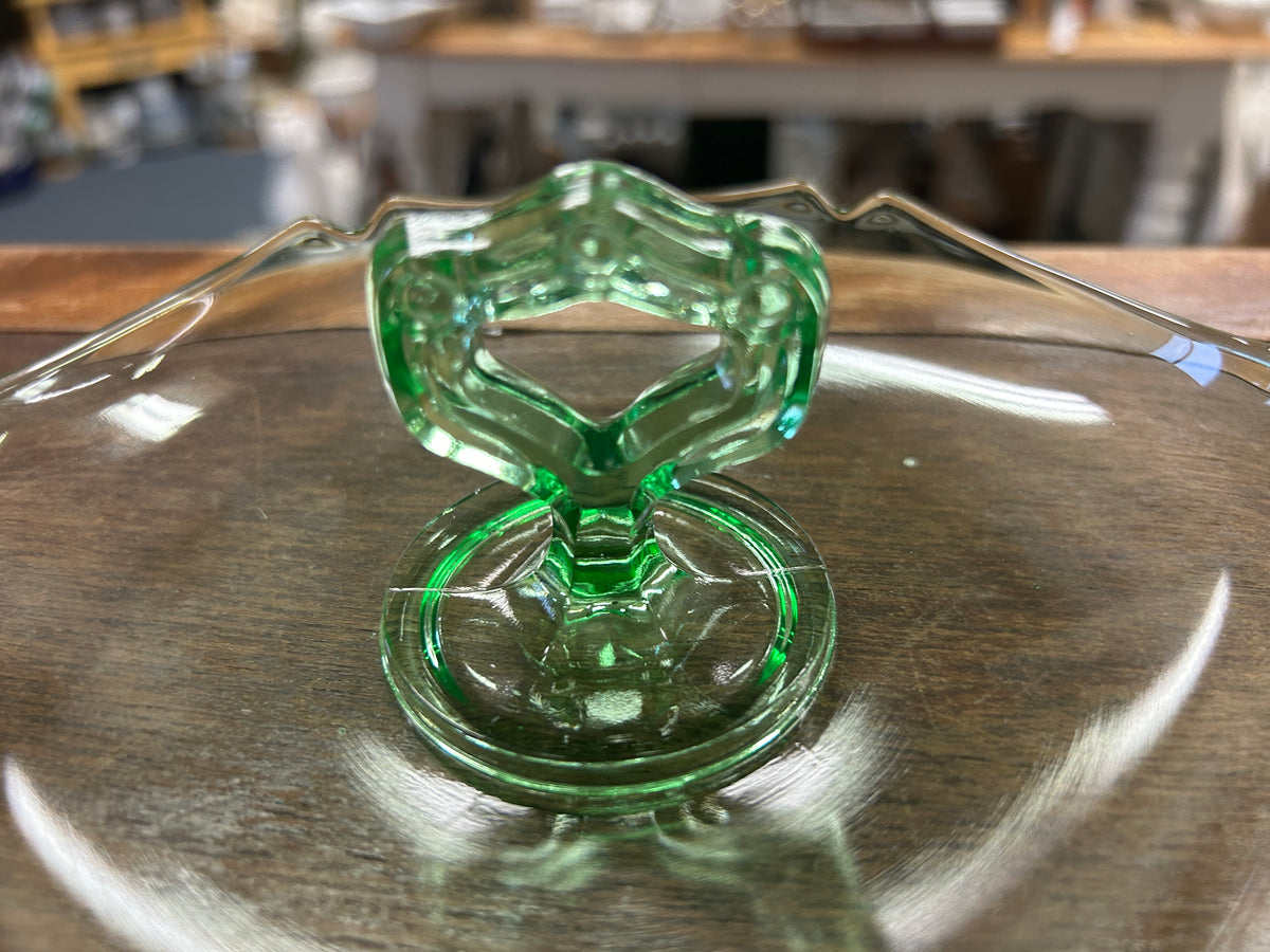 Green  Uranium Center Handle Bowl, 6"