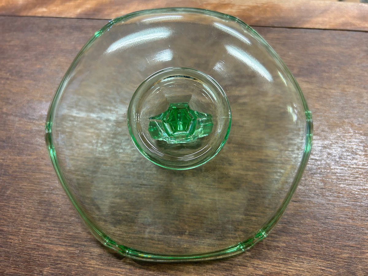 Green  Uranium Center Handle Bowl, 6"