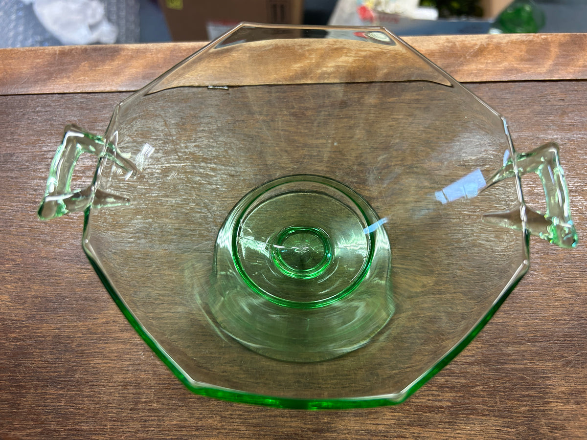 Green Heisey Glass Empress Moongleam Mayo Bowl, 6 1/2"