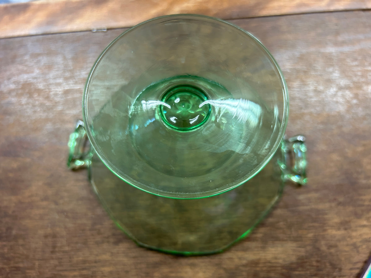 Green Heisey Glass Empress Moongleam Mayo Bowl, 6 1/2"