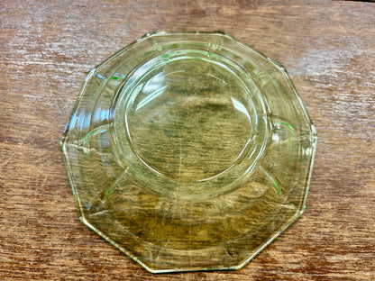 Green Cambridge Uranium Decagon Bowl, 5 1/4"