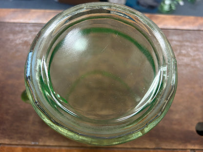 Green Standard Glass Uranium Grapes Pitcher, 8"
