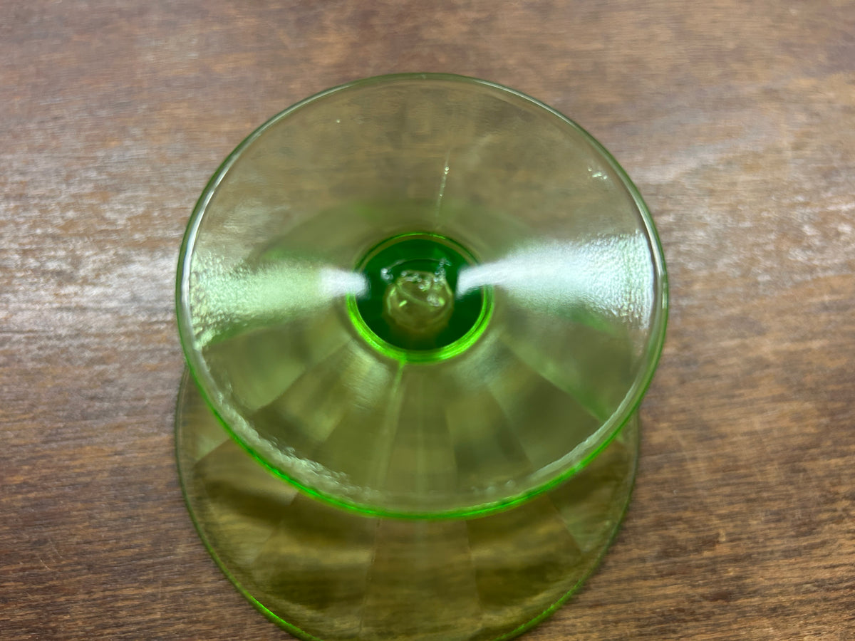 Federal Glass Uranium Sherbet Green Glass, 2 3/4"