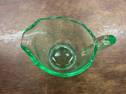 Green Fostoria Uranium Creamer, 3"