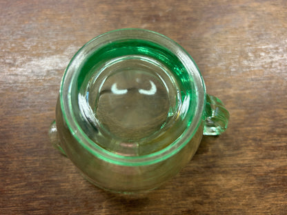 Green Fostoria Uranium Creamer, 3"