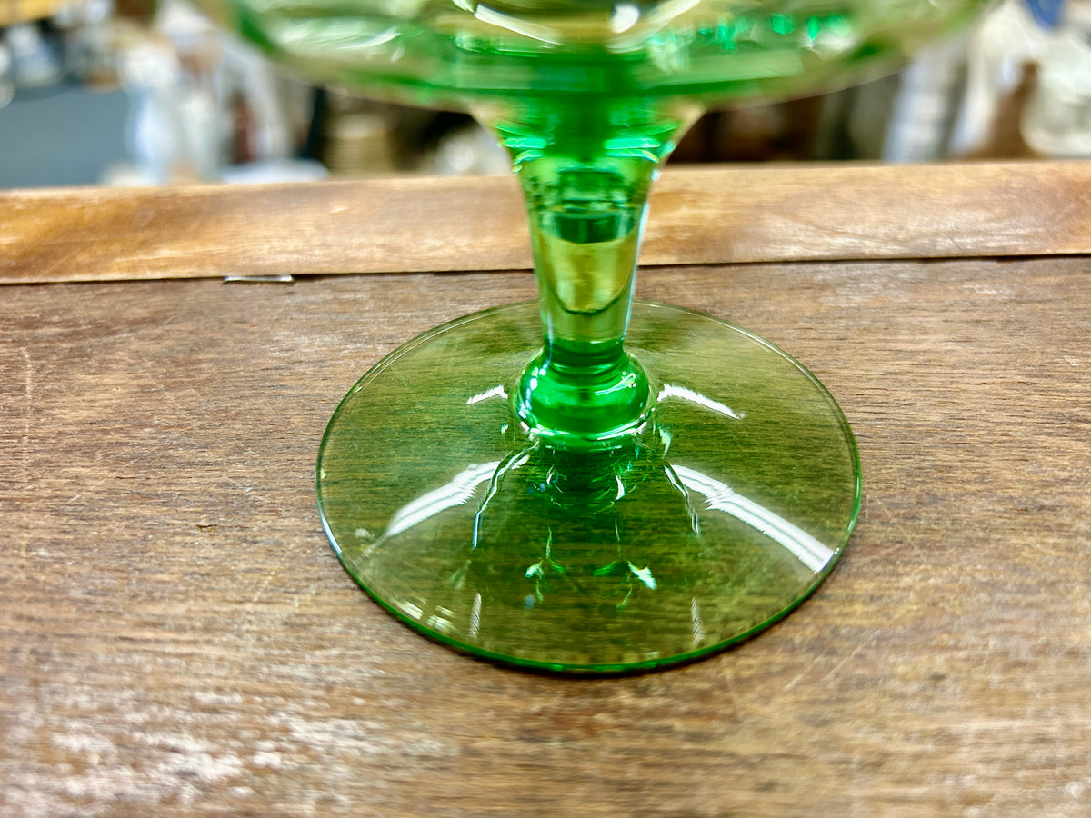 Anchor Hocking Depression Green Sherbet Glass, 3 1/2"