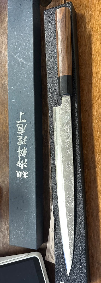 Okeya Saku Ginsan Tsuchime Sujihiki 270mm