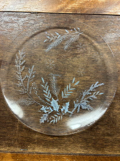 Blue & White Pfaltzgraff NEW Winter Frost Clear Plate, 8"