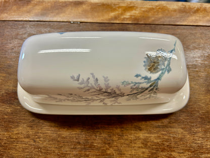 Blue & White Pfaltzgraff Winter Frost Butter Dish, 7"