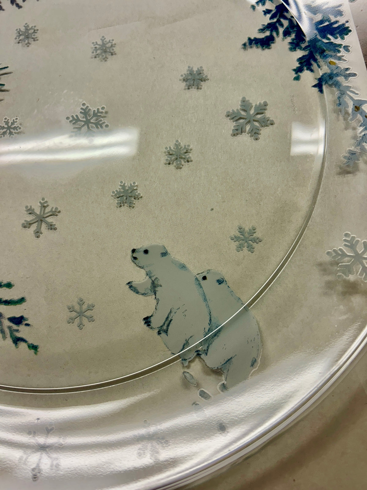 Blue & White Pfaltzgraff Winter Frost Clear Platter, 13"