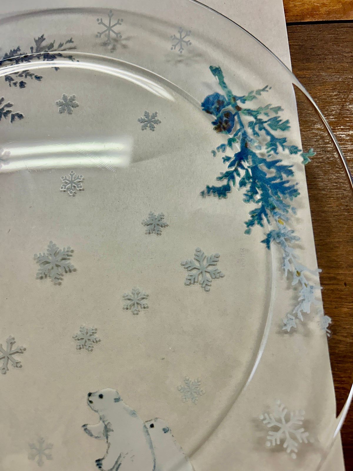 Blue & White Pfaltzgraff Winter Frost Clear Platter, 13"