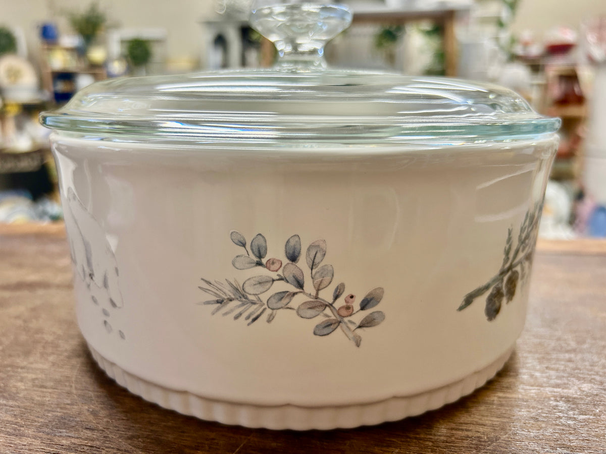 Blue & White Pfaltzgraff NEW Winter Frost 2.5 QT Baker, 8 3/4"