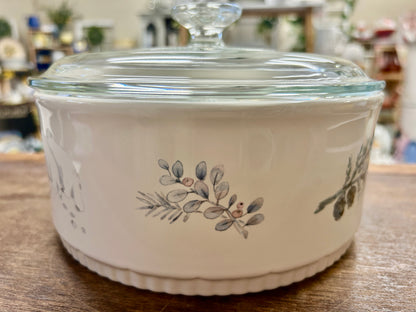 Blue & White Pfaltzgraff NEW Winter Frost 2.5 QT Baker, 8 3/4"