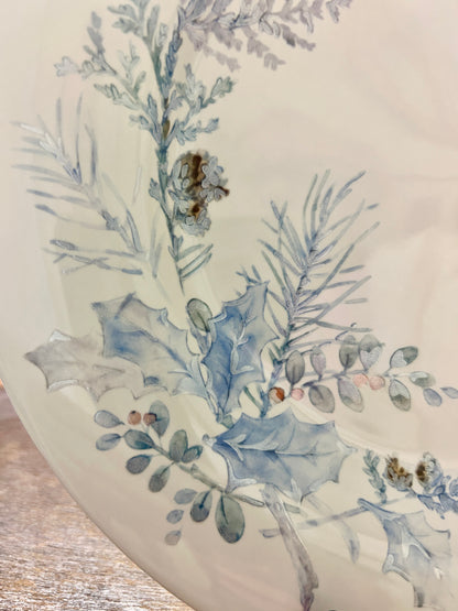 Blue & White Pfaltzgraff Winter Frost Dinner Plate, 11"