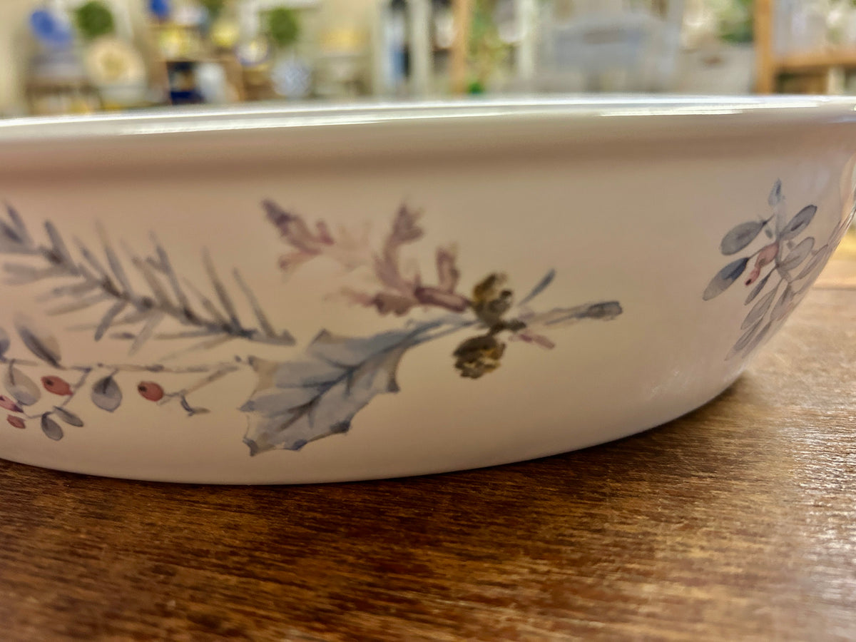 Blue & White Pfaltzgraff Winter Frost Oval Bowl/Baker, 10"