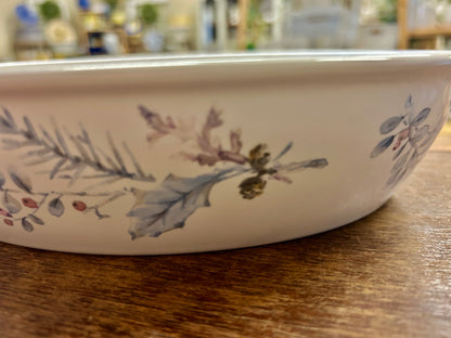 Blue & White Pfaltzgraff Winter Frost Oval Bowl/Baker, 10"