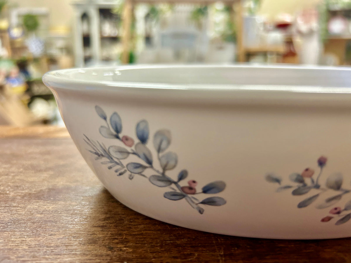 Blue & White Pfaltzgraff Winter Frost Oval Bowl/Baker, 10"