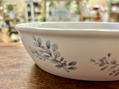 Blue & White Pfaltzgraff Winter Frost Oval Bowl/Baker, 10"