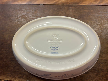 Blue & White Pfaltzgraff Winter Frost Oval Bowl/Baker, 10"