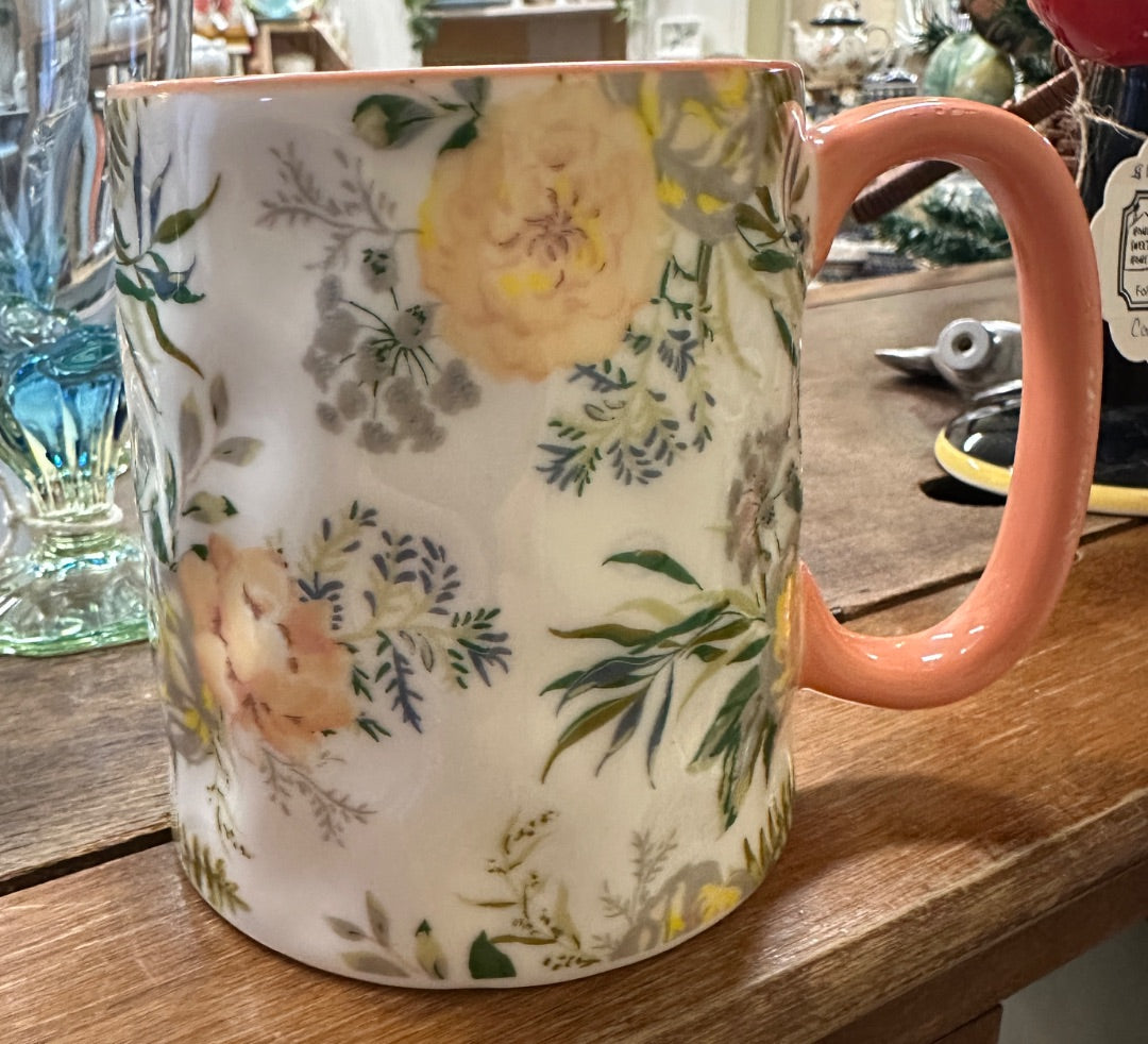 Yellow 10 Strawberry Street Flower Mug, 5"